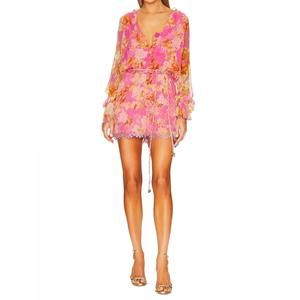 NEW HEMANT & NANDITA auril crinkle chiffon romper in pink